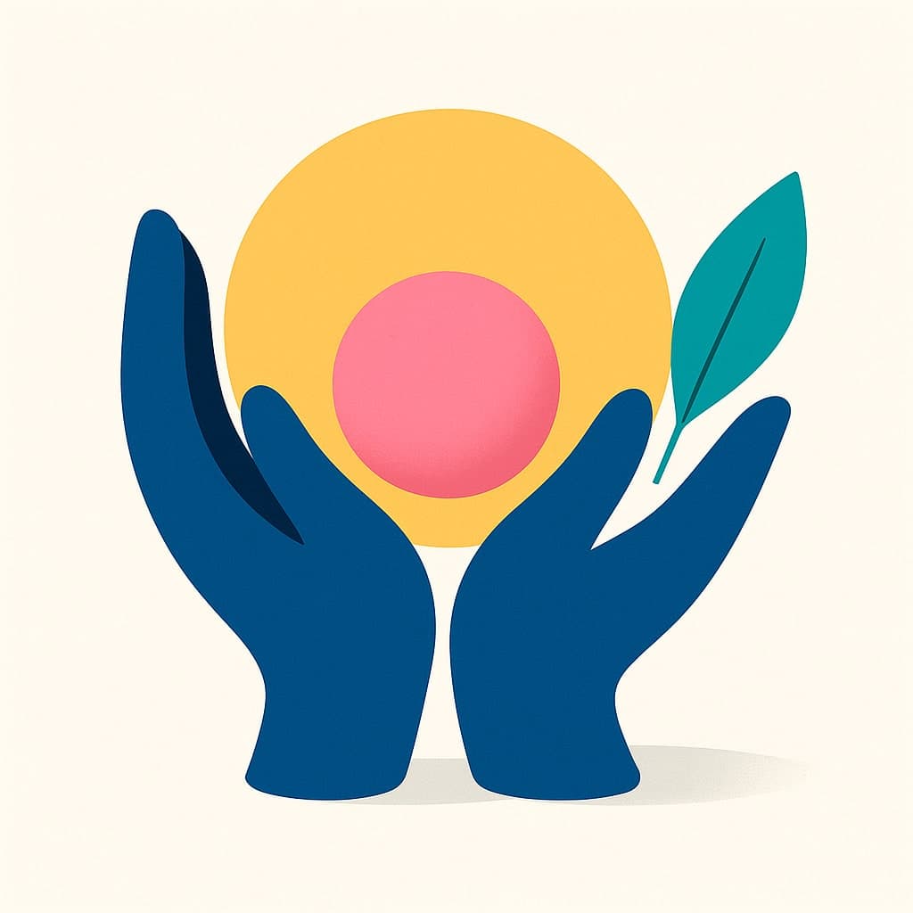 A porcelain cupped form cradling a single soft pink sphere.